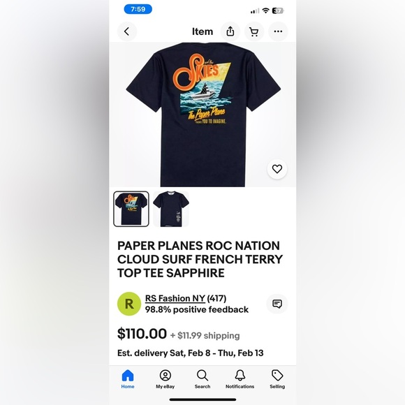 Paper Planes Roc Nation Graphic Tee - Black and Orange Men’s Size Small - Picture 3 of 8